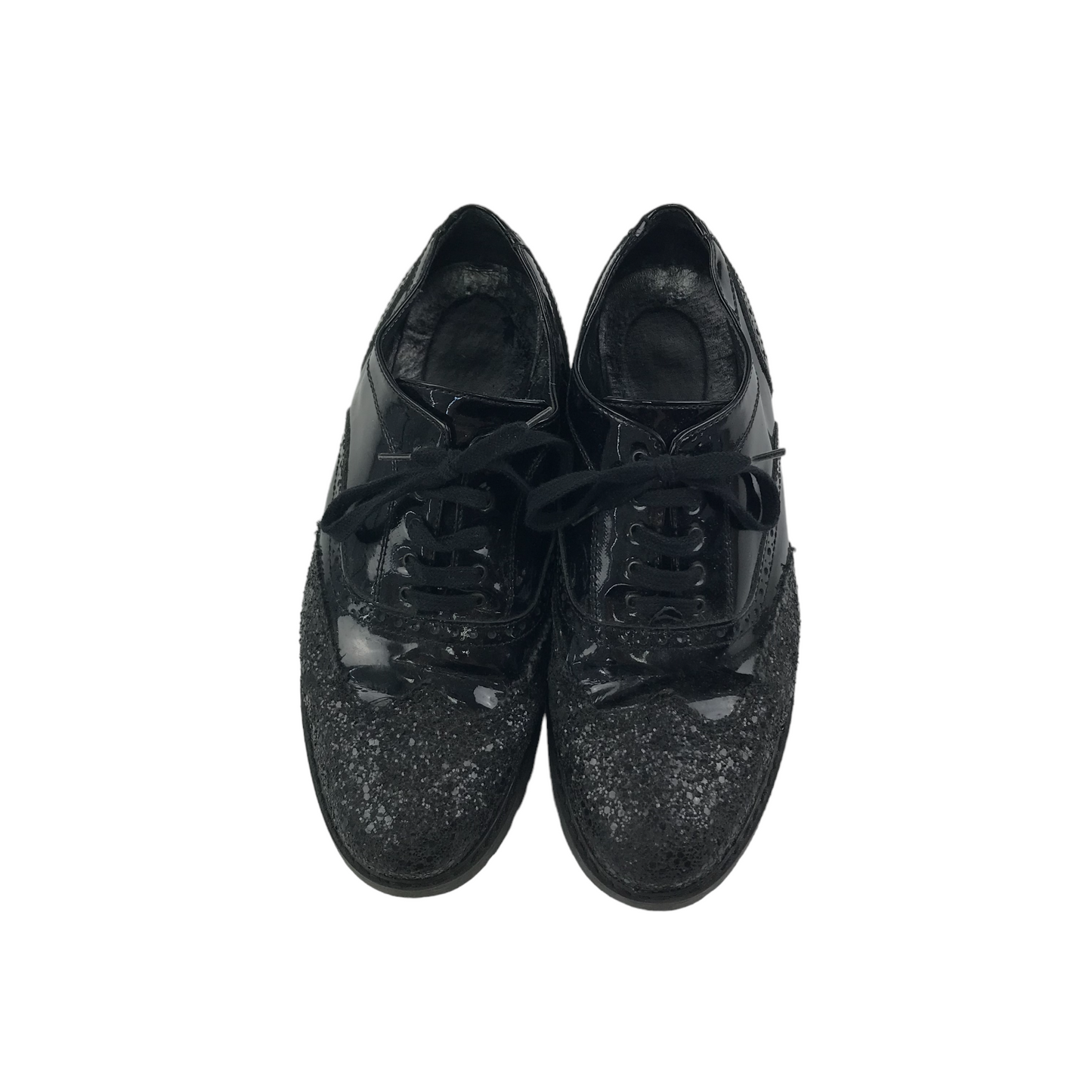 Black Glitter Tips Shoes Shoe Size 5 with Laces