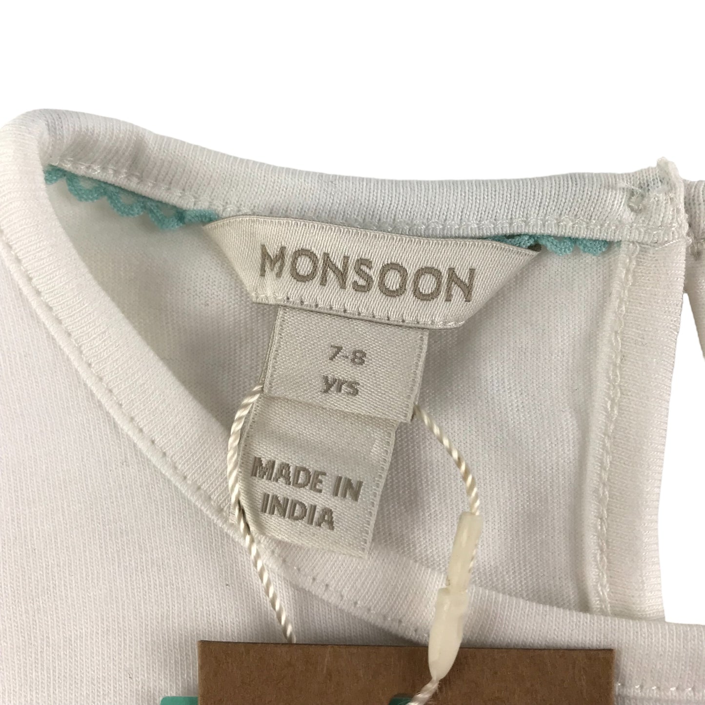 Monsoon T-shirt Age 7 White Sequin Fairy and Moon Long Sleeve