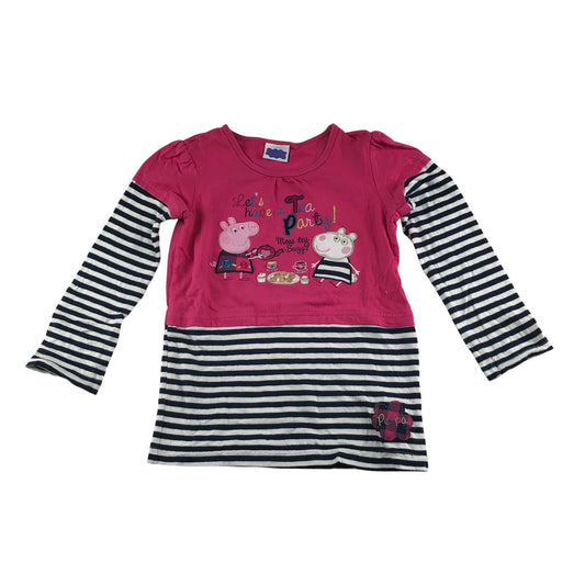 George T-Shirt 5-6 Years Pink Peppa Pig Embroidered Graphic