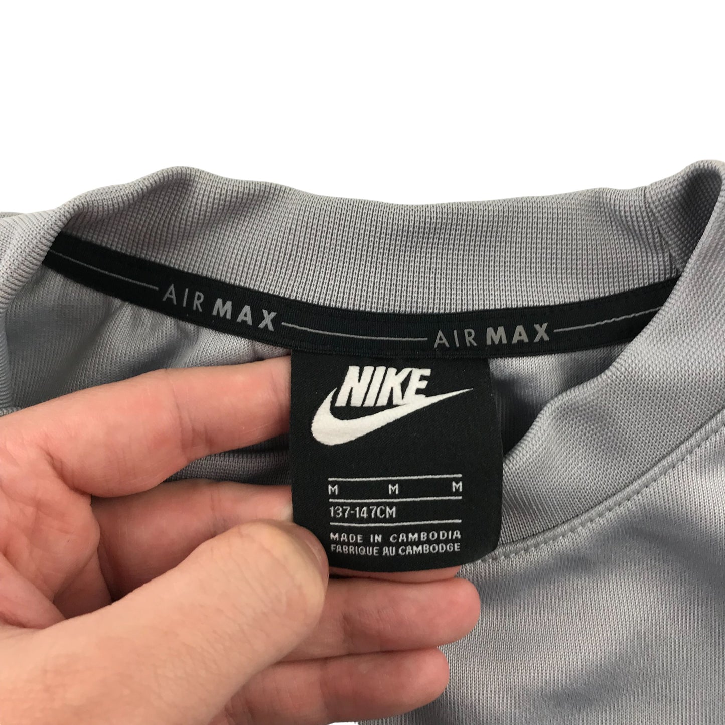 Nike Air Max sweater 9-11 years grey crew neck long sleeve