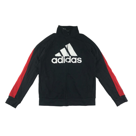 Adidas Sweatshirt Age 13 Black and Red Full Zipper Top