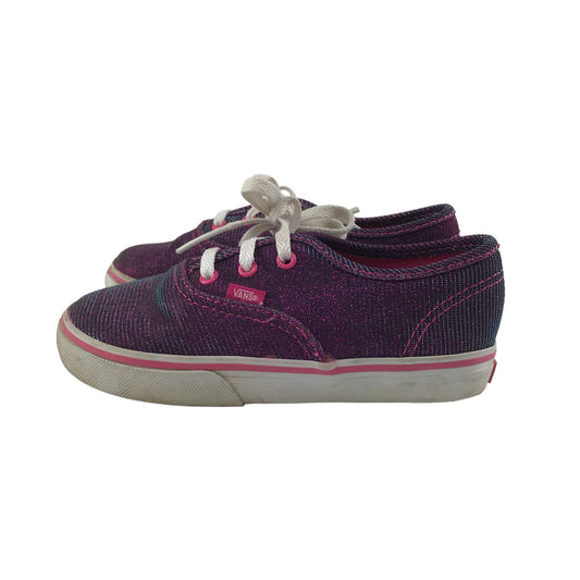 Vans Trainers Shoe Size 10 Junior Purple Sparkly Plimsolls with Laces