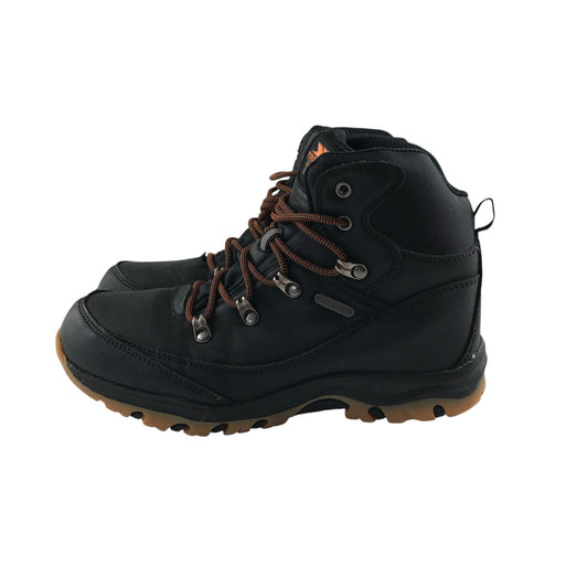 Trespass walking boots shoe size UK 5 black and brown with orange laces