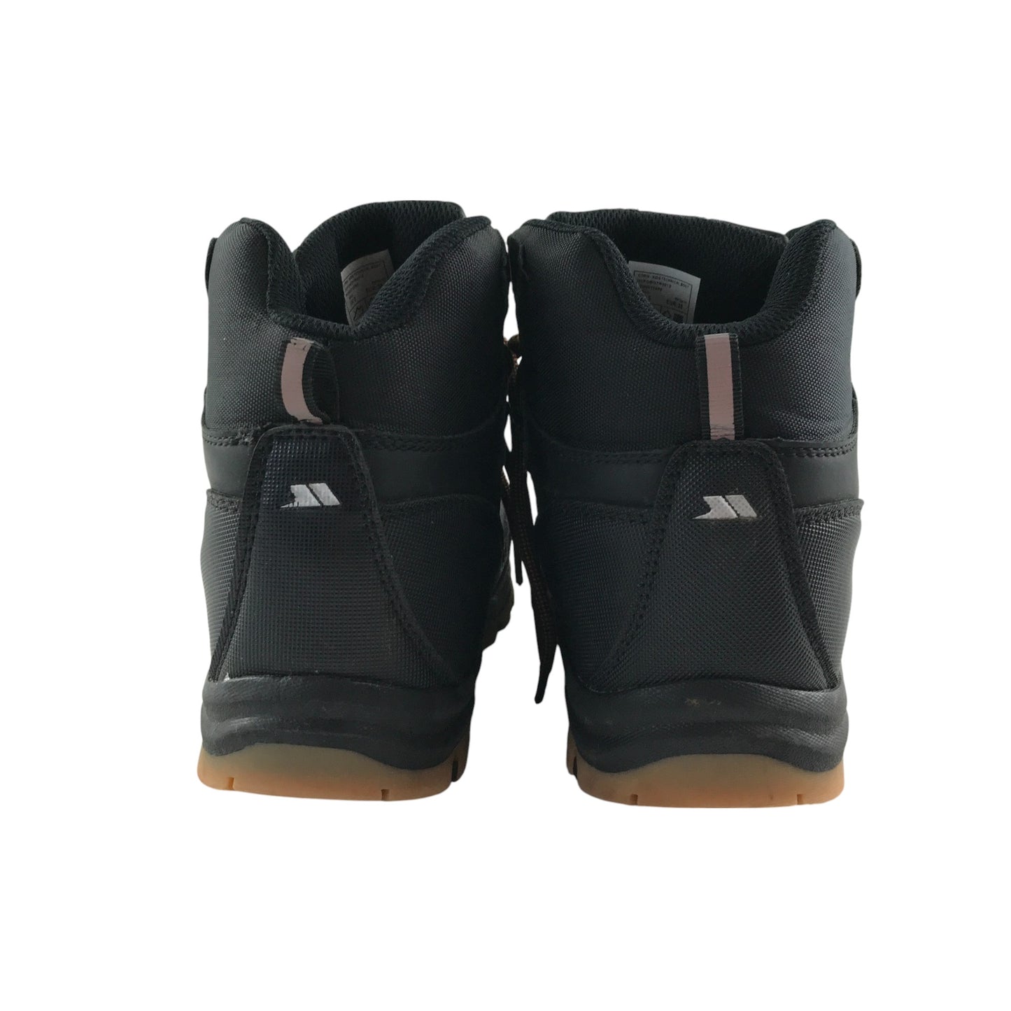 Trespass walking boots shoe size UK 5 black and brown with orange laces