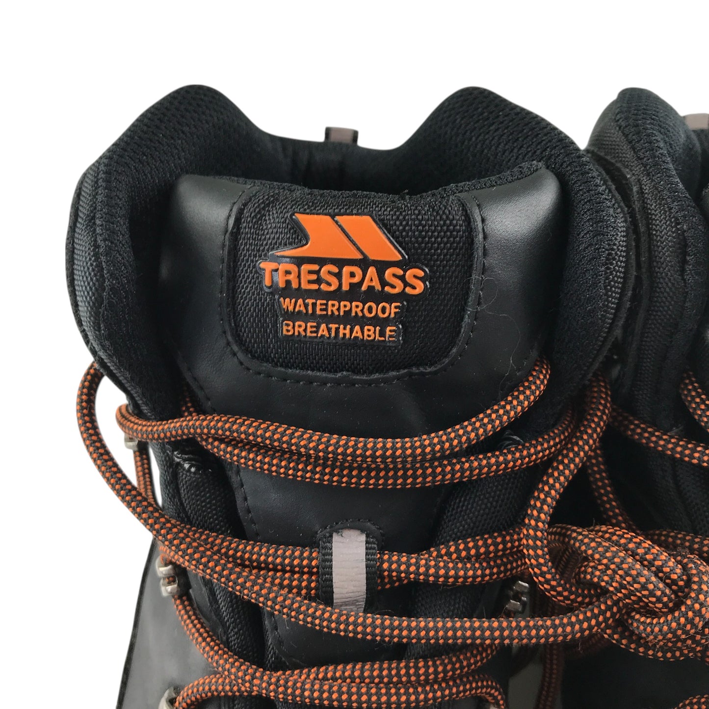 Trespass walking boots shoe size UK 5 black and brown with orange laces