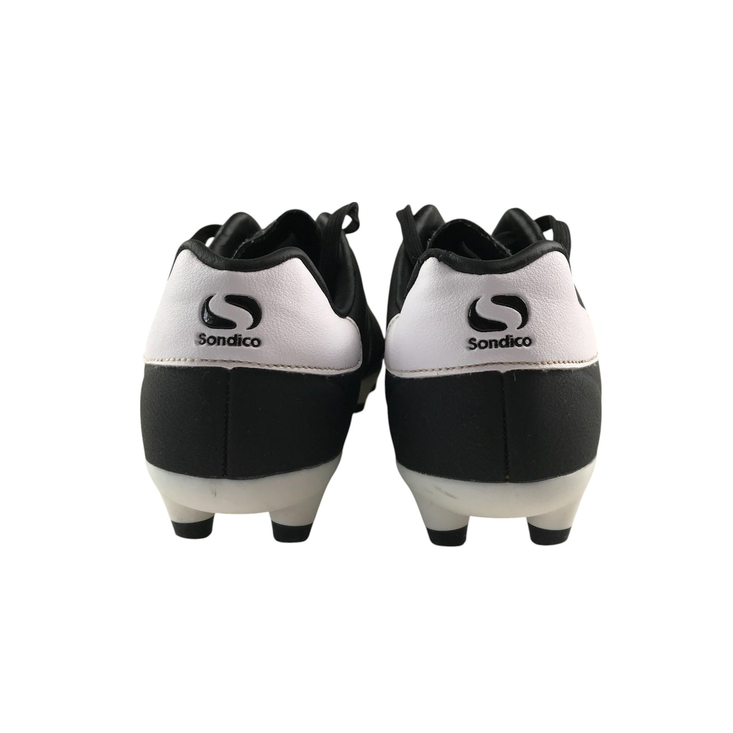 Decathlon Sondico football boots shoe size UK 3 black and white plastic moulded studs