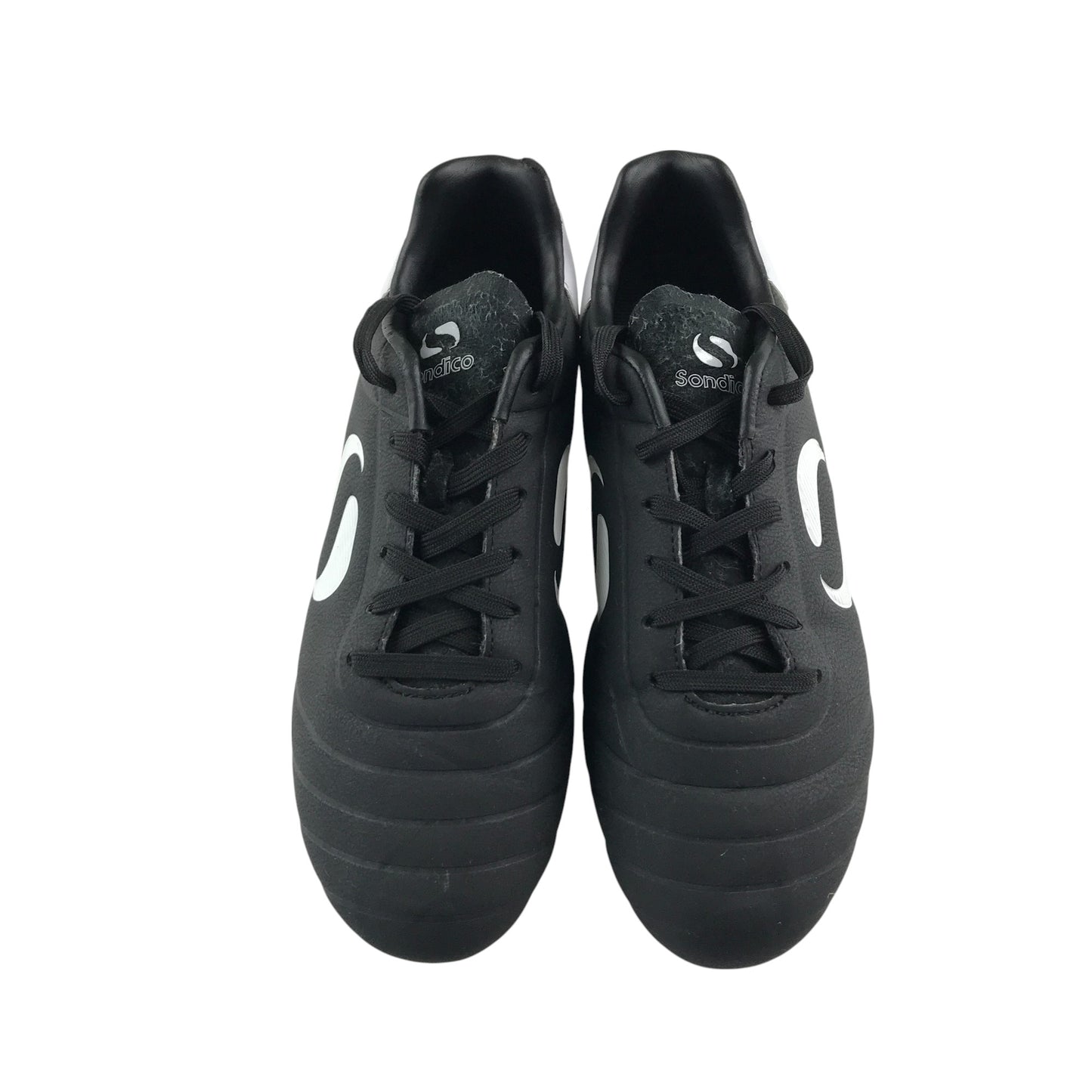 Decathlon Sondico football boots shoe size UK 3 black and white plastic moulded studs