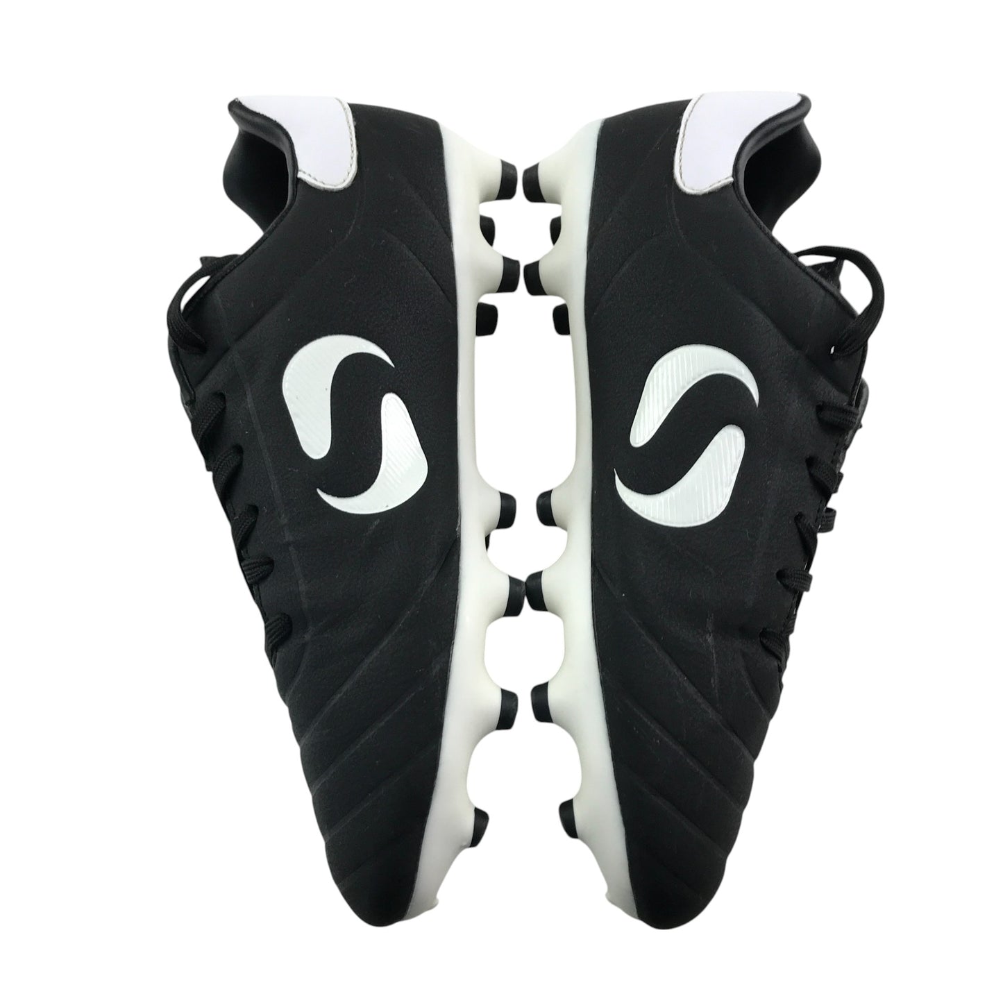 Decathlon Sondico football boots shoe size UK 3 black and white plastic moulded studs