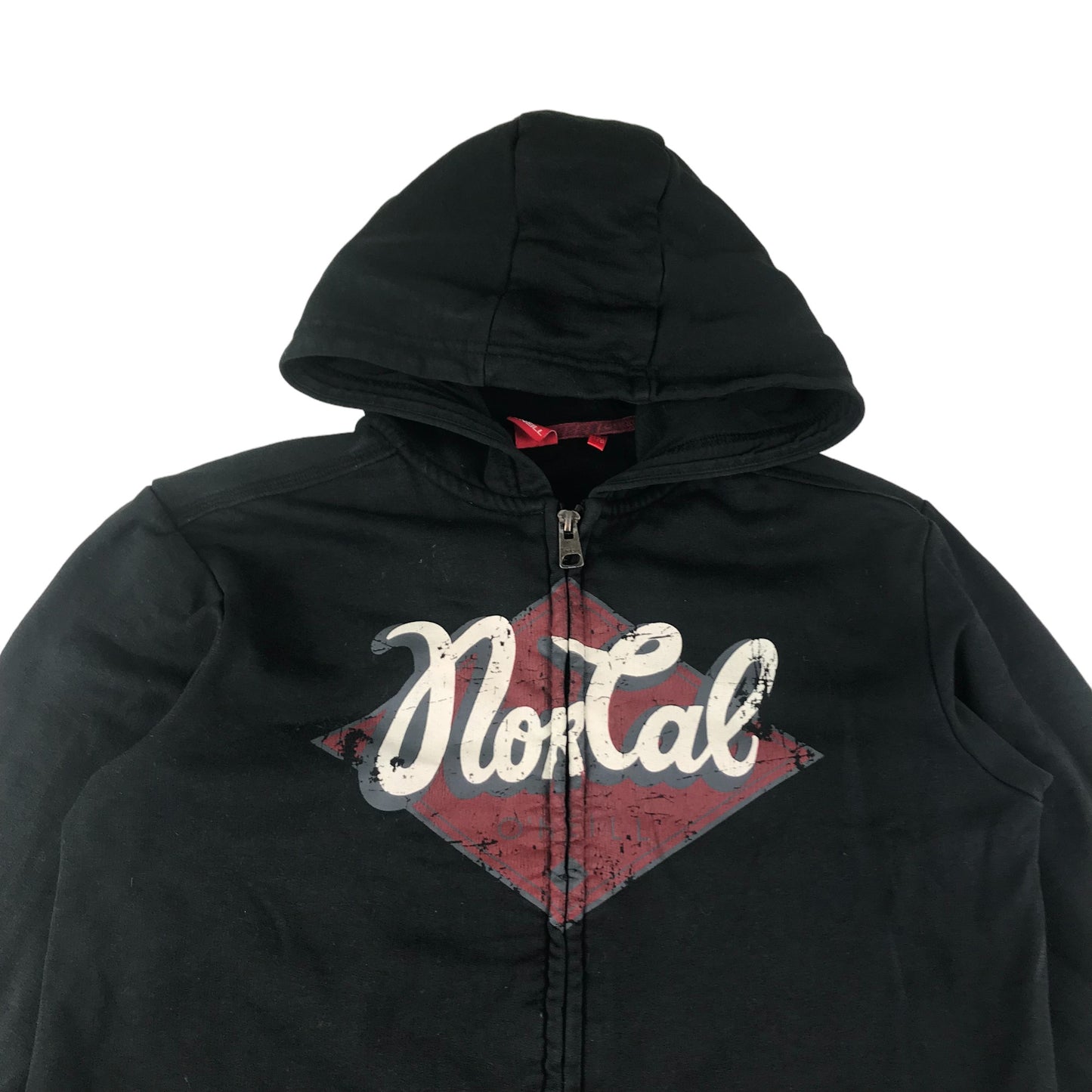 O'Neill Hoodie Age 15-16 Black full zipper printed