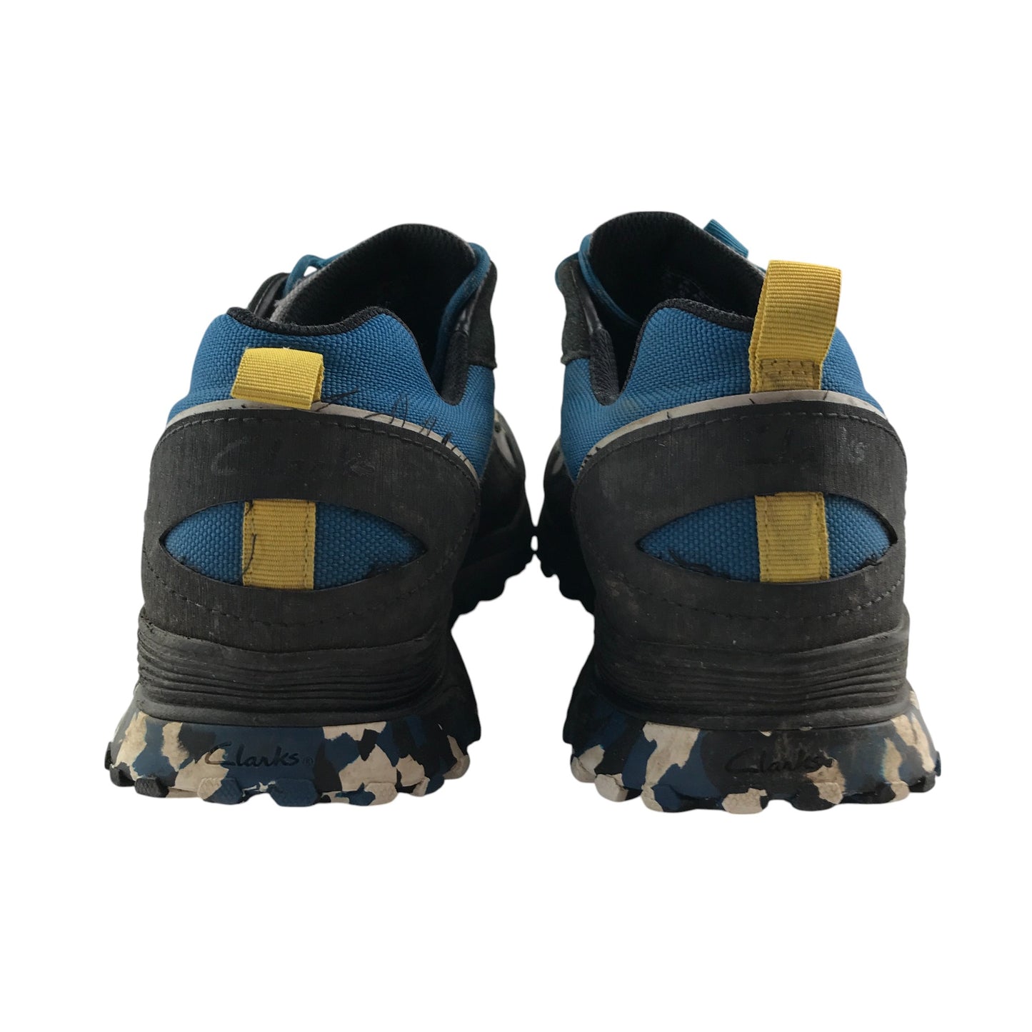 Clarks walking trainers shoe size 8.5 blue grey panelled with laces