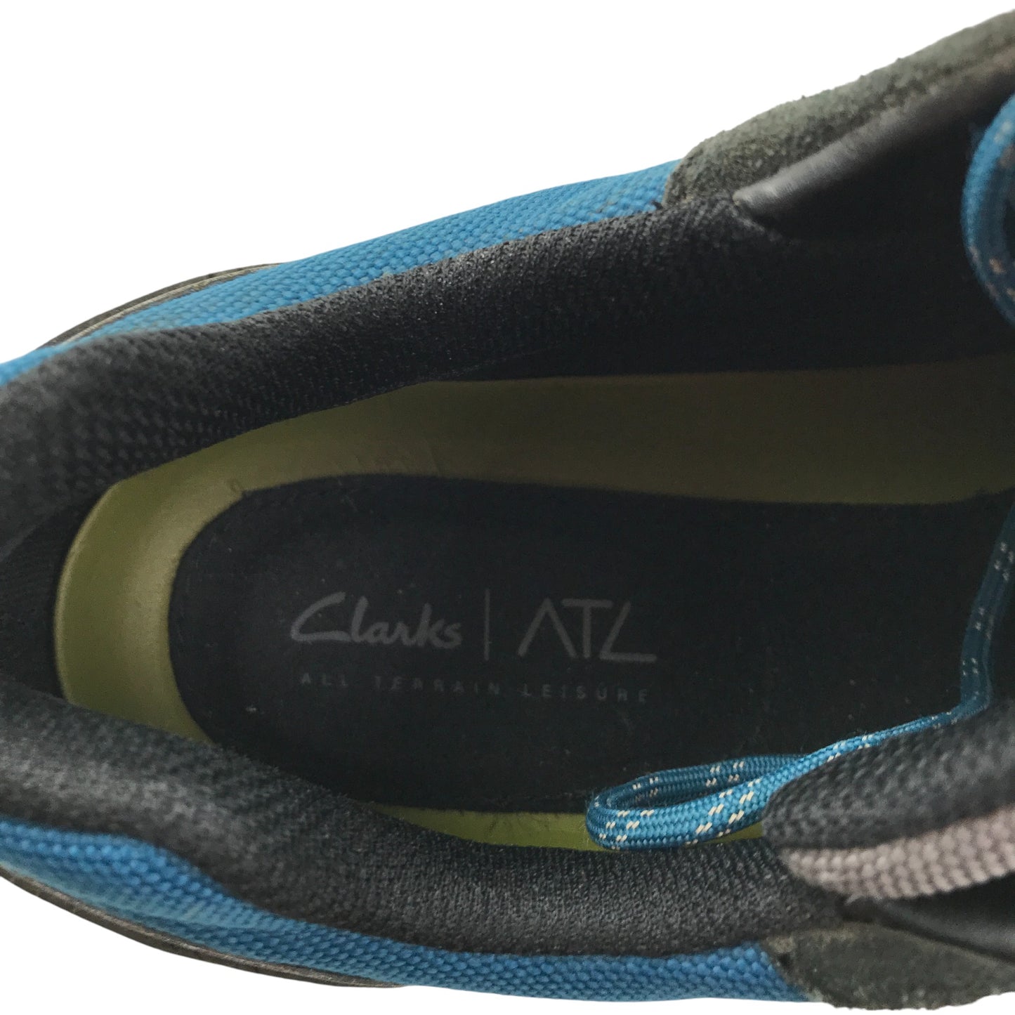 Clarks walking trainers shoe size 8.5 blue grey panelled with laces