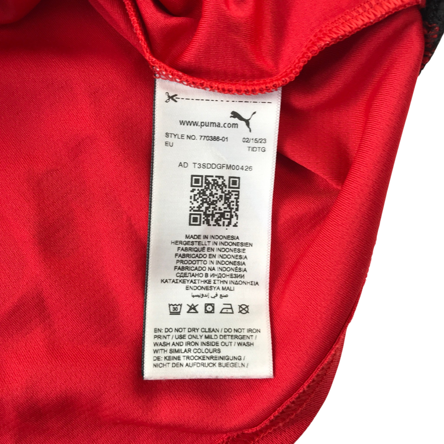 Puma 5-6 years red sports top