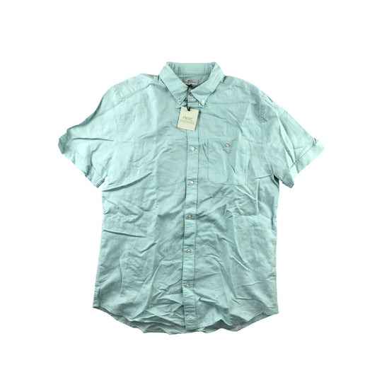 Next shirt men size M chest 39-41in mint colour short sleeve cotton linen blend