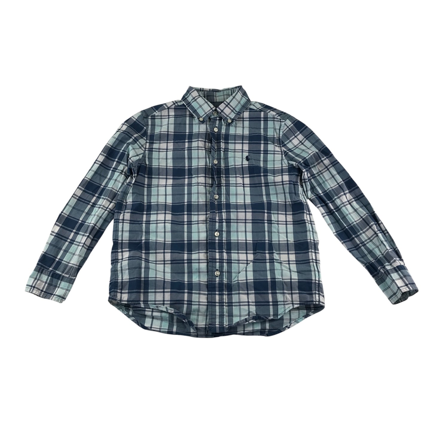Ralph Lauren shirt 6-7 years blue check pattern long sleeve cotton