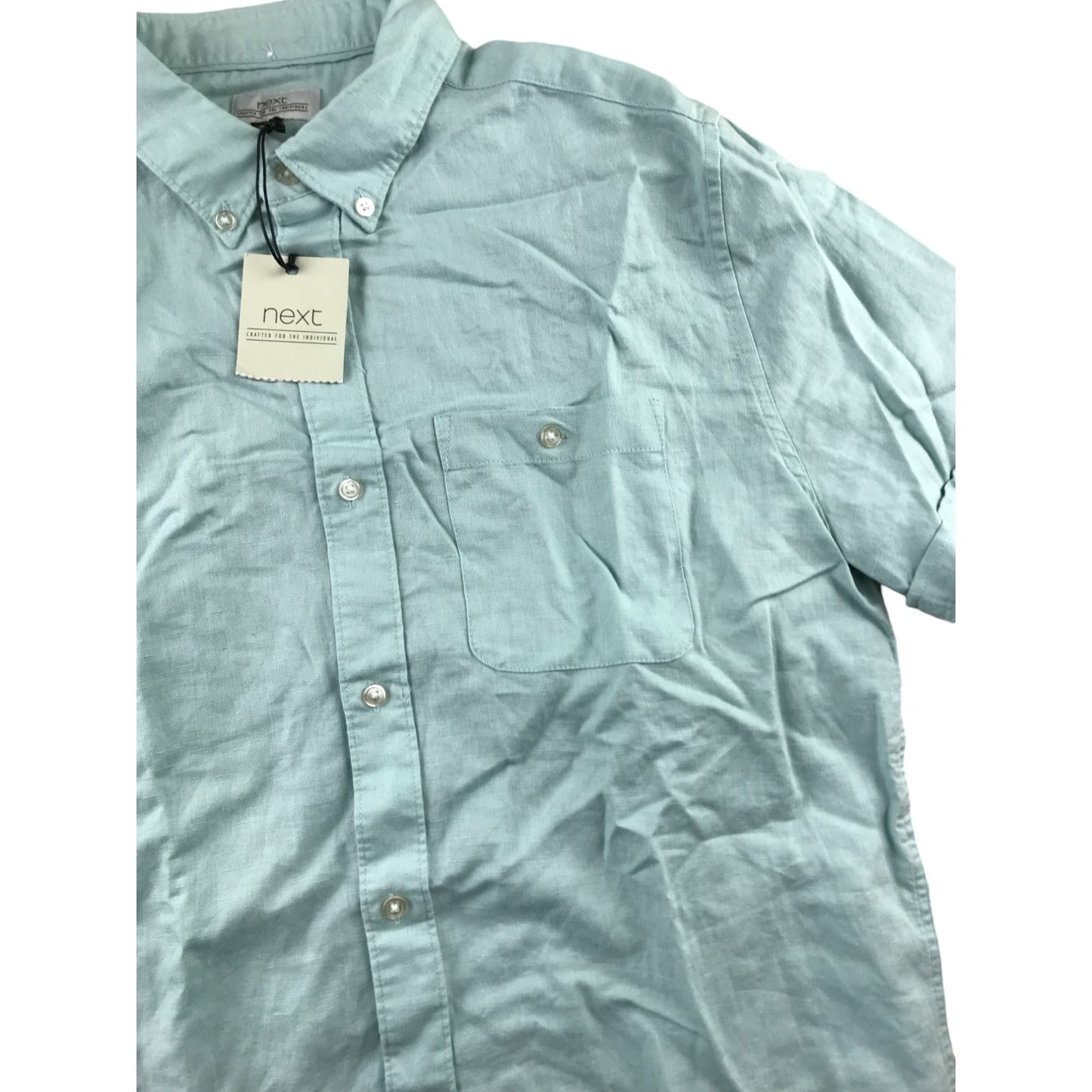 Next shirt men size M chest 39-41in mint colour short sleeve cotton linen blend