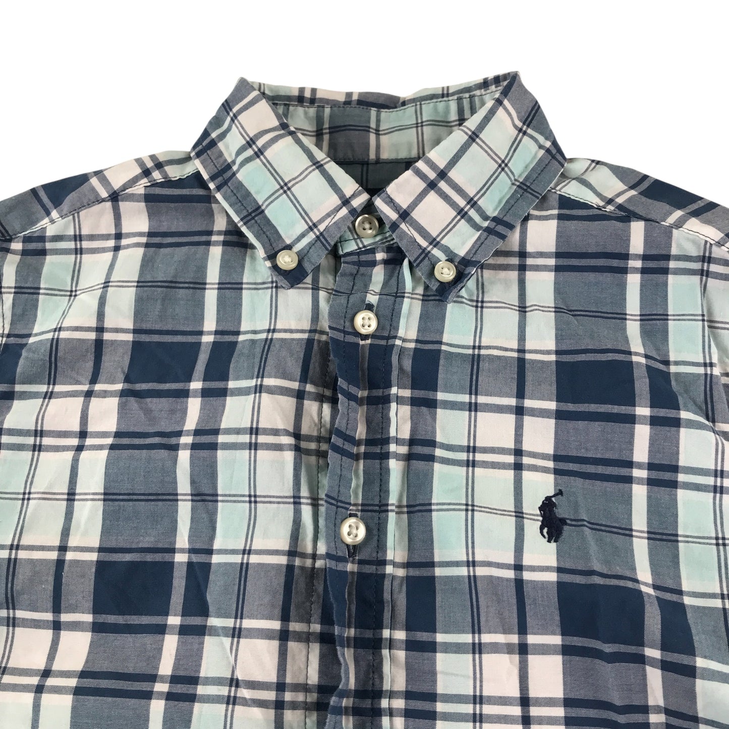 Ralph Lauren shirt 6-7 years blue check pattern long sleeve cotton