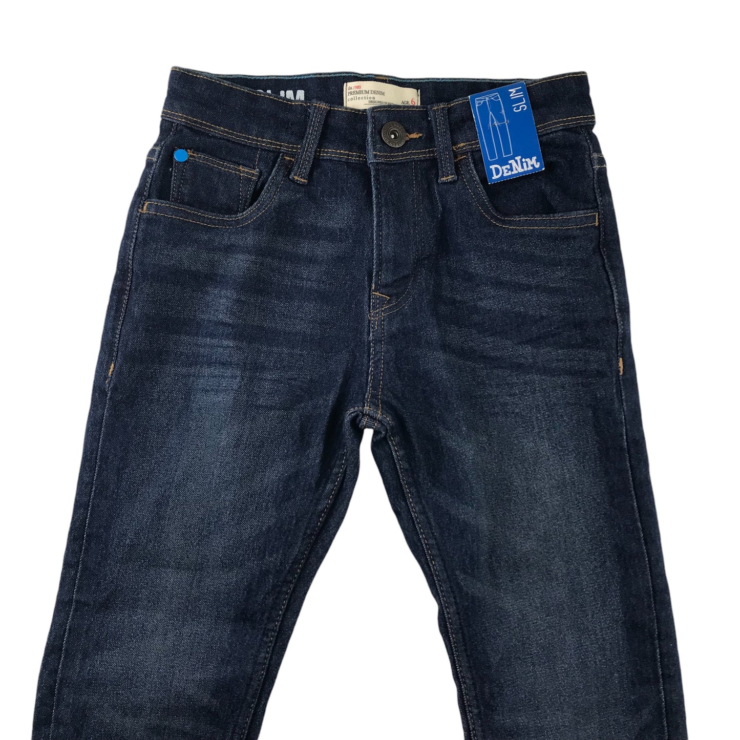 Matalan Jeans 5-6 Years Blue Slim Adjustable Waist