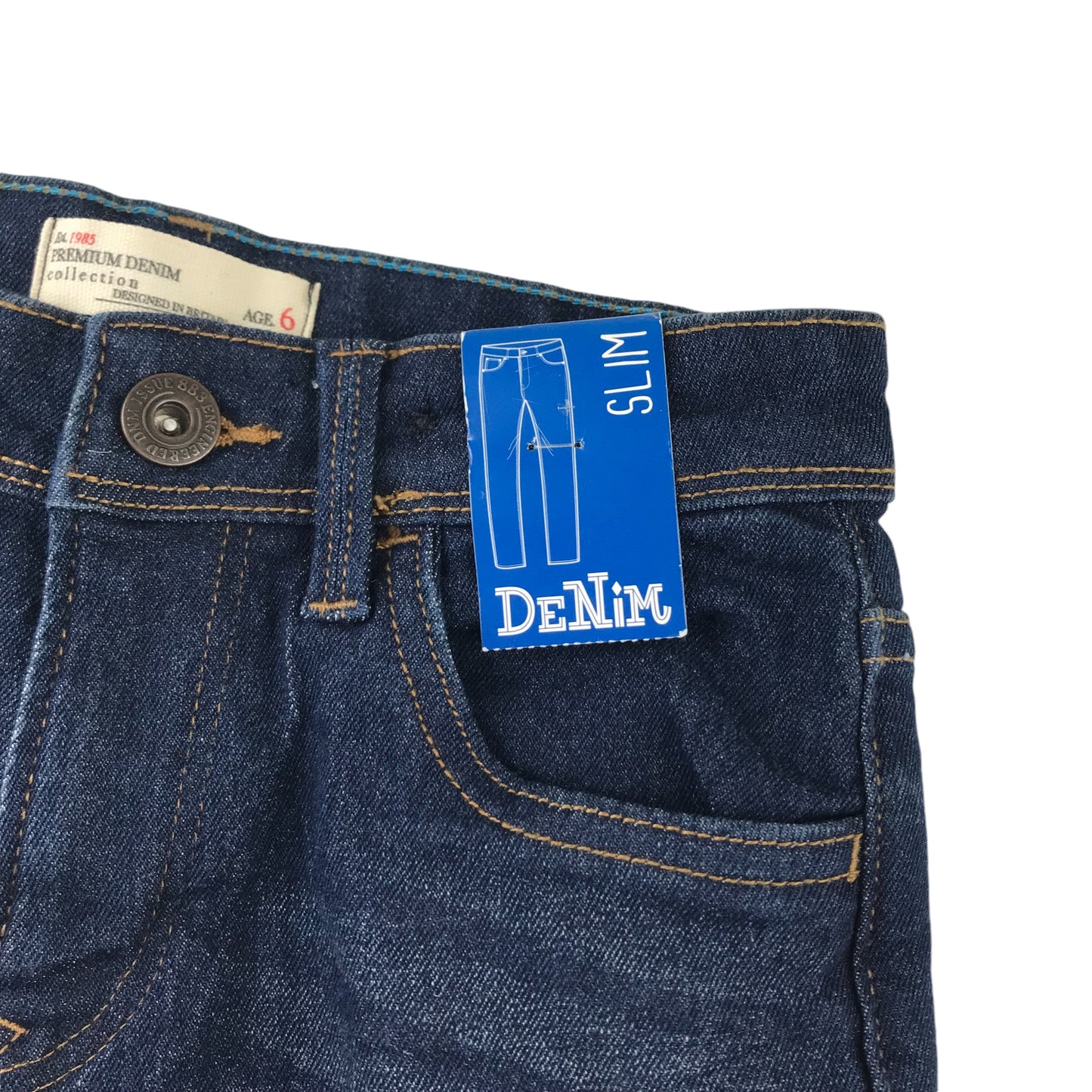 Matalan Jeans 5-6 Years Blue Slim Adjustable Waist