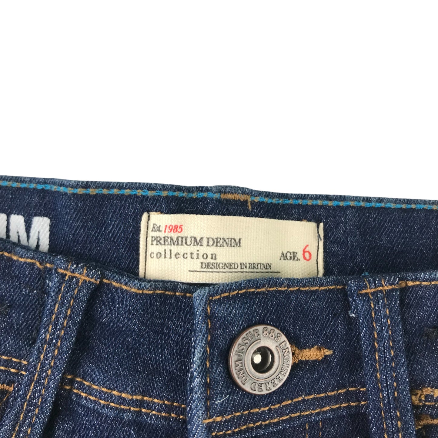 Matalan Jeans 5-6 Years Blue Slim Adjustable Waist