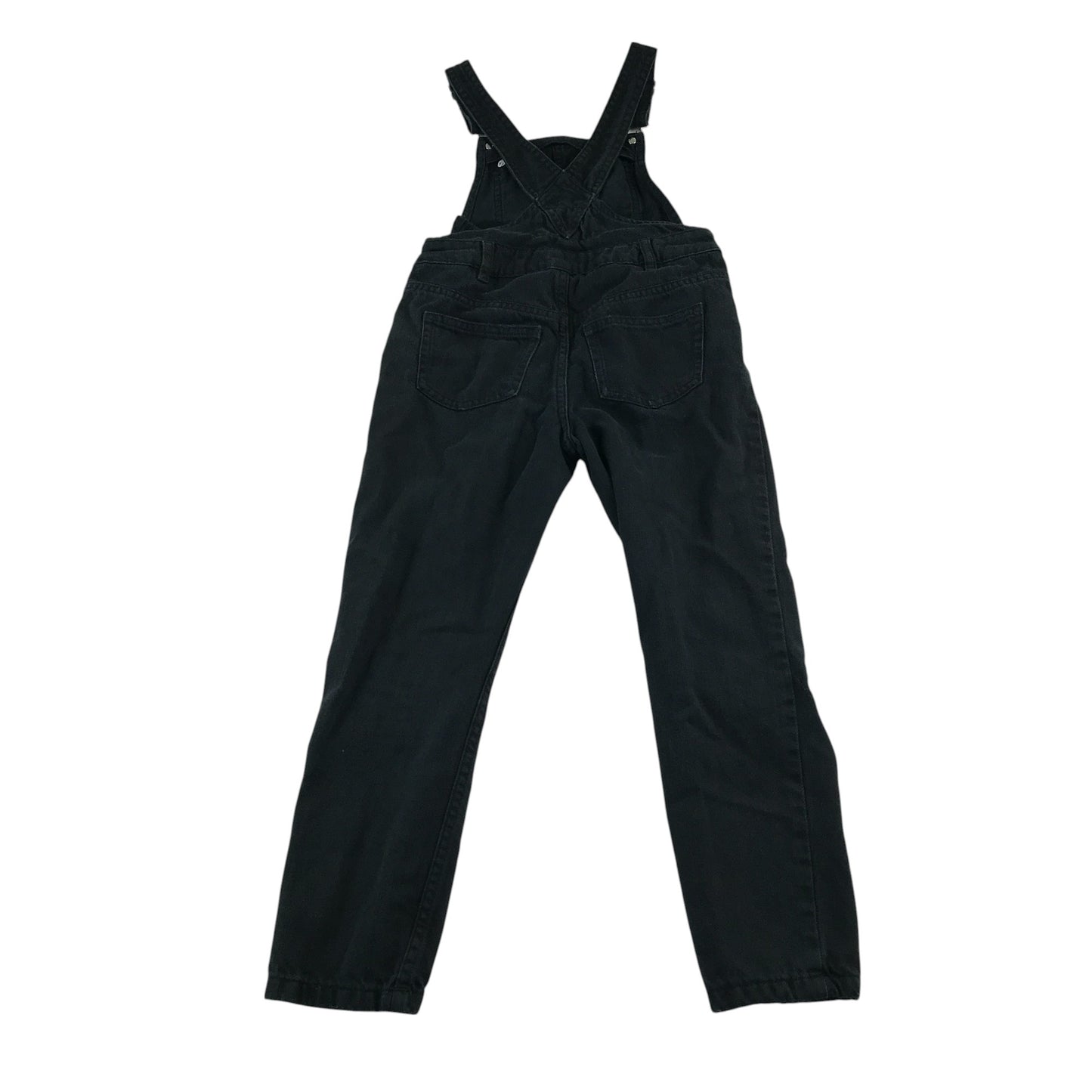 M&S dungaree 8-9 years black denim Harry Potter Hogwarts with embroidered patches