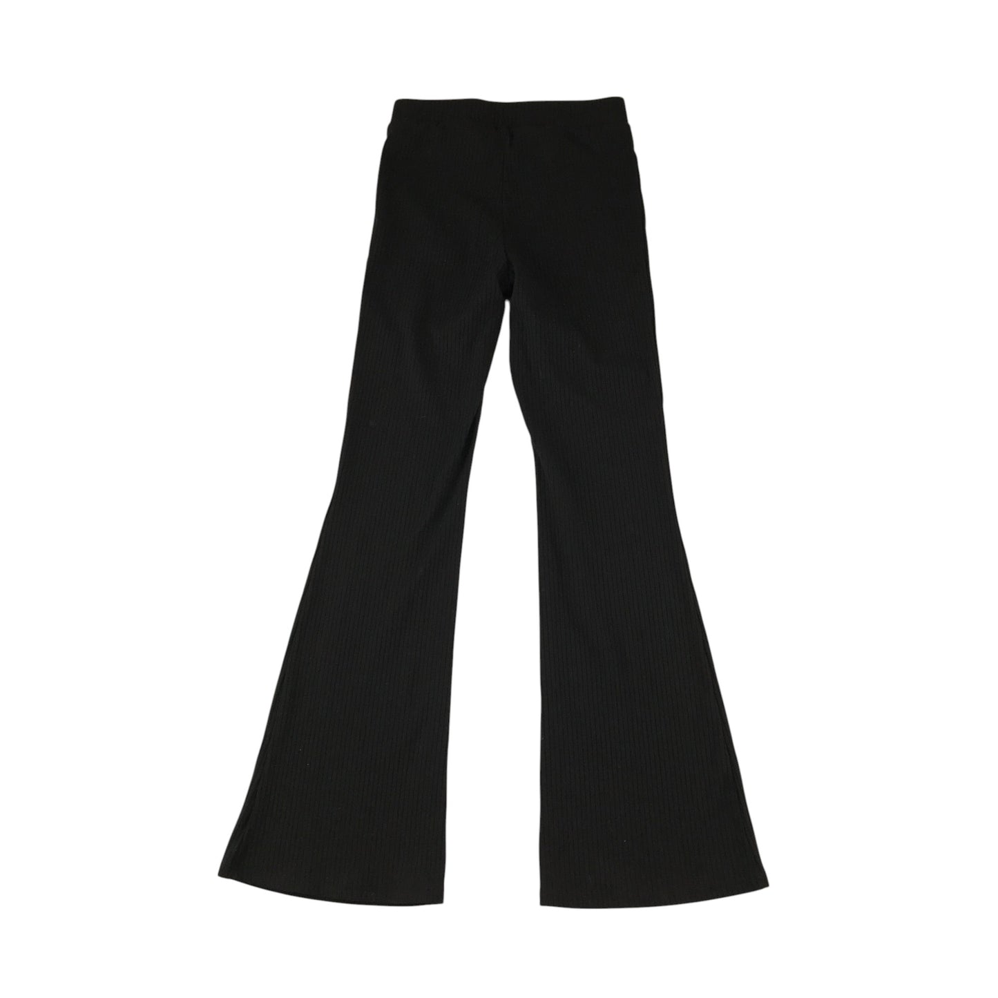 H&M leggings 11-12 years black ribbed texture flared leg elasticated waist band