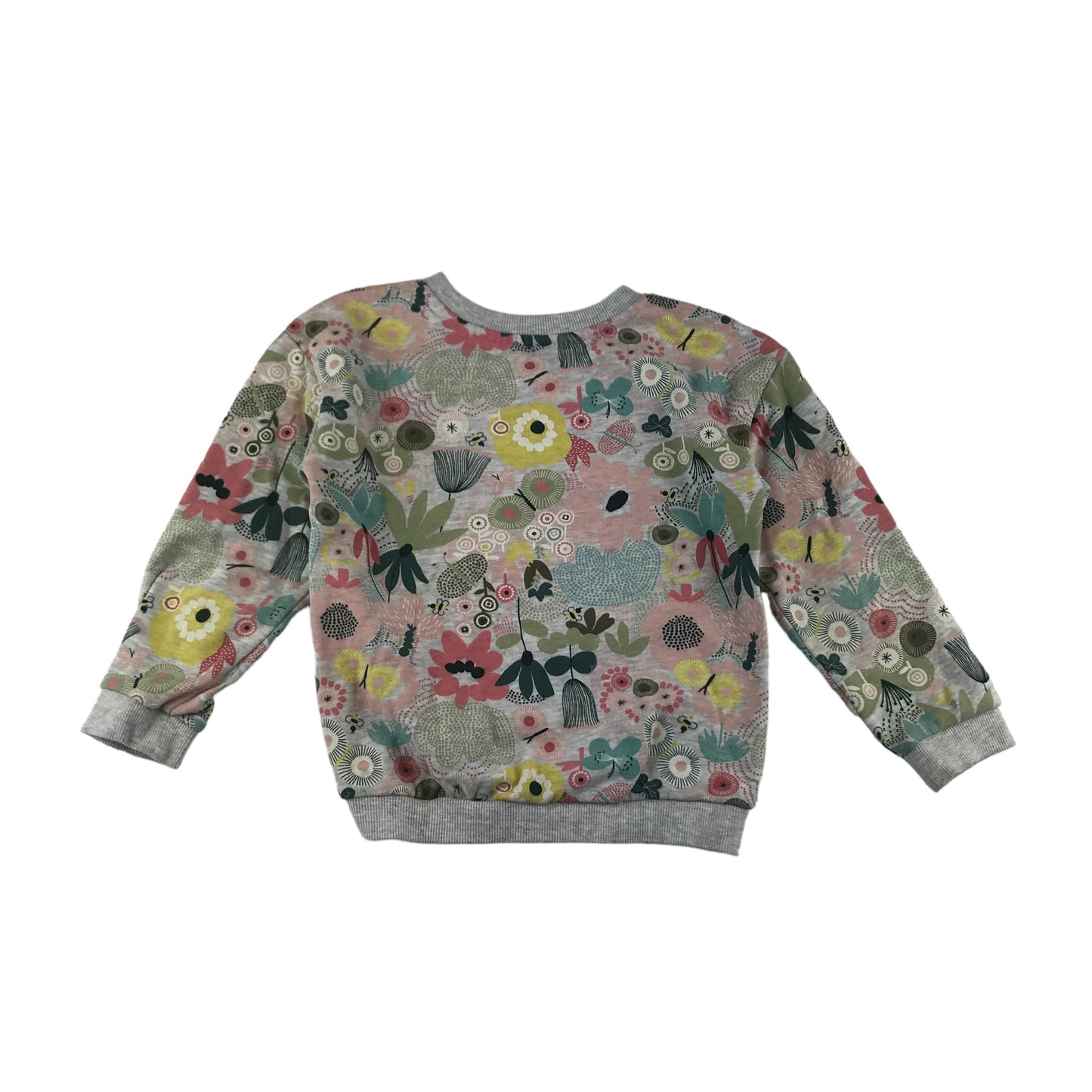 Nutmeg Sweater Age 6 Grey Graphic Floral Print Pattern