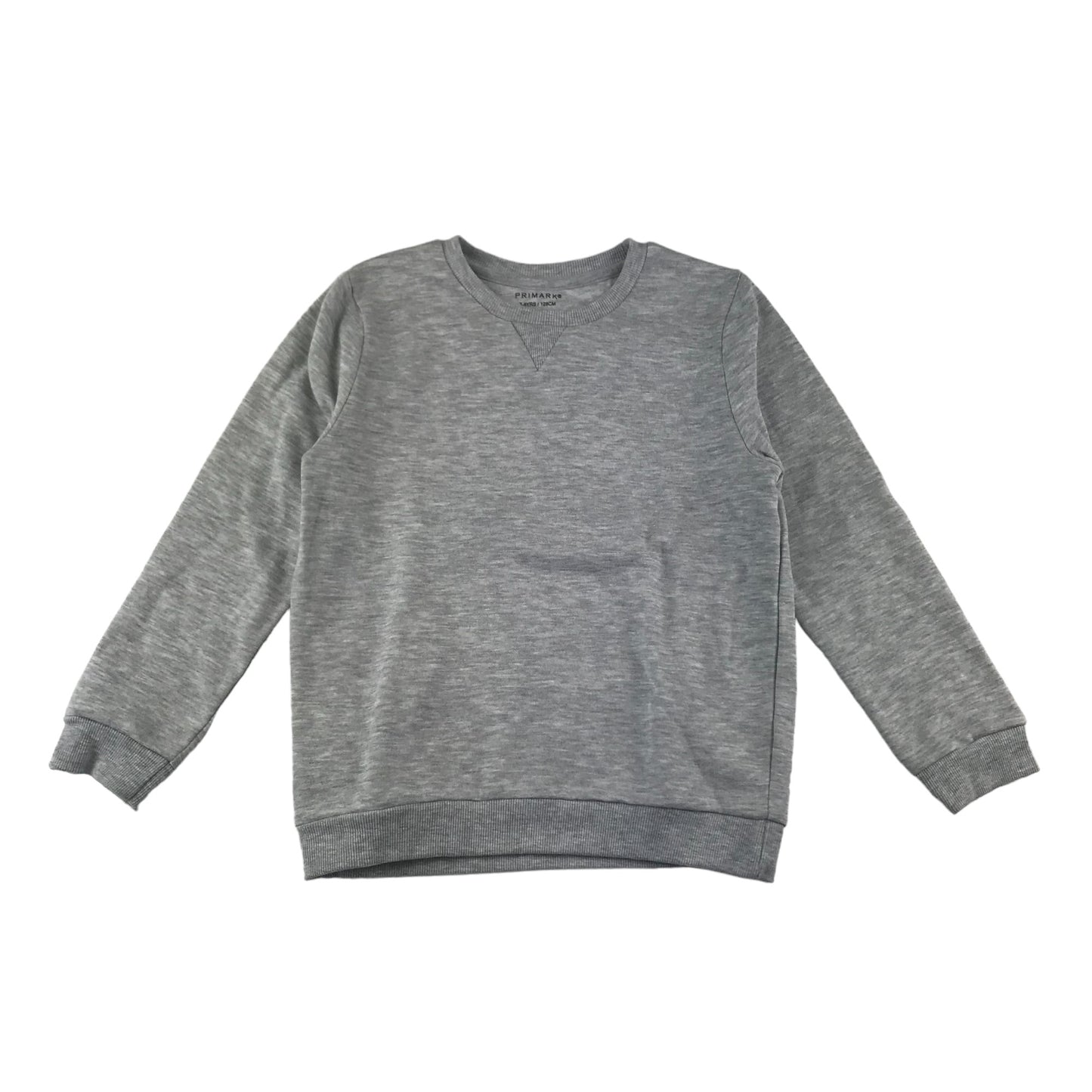 Primark Sweater Age 7 Light Grey Plain Long Sleeve