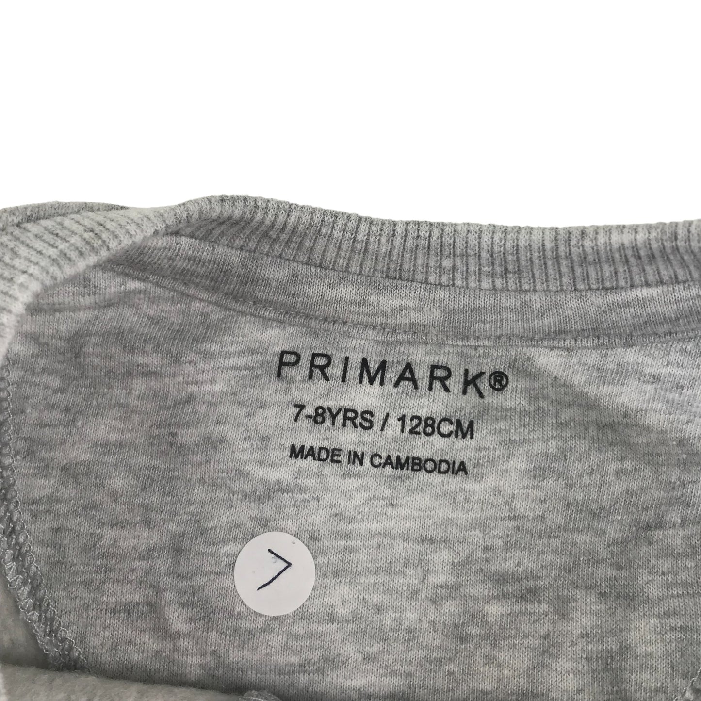 Primark Sweater Age 7 Light Grey Plain Long Sleeve