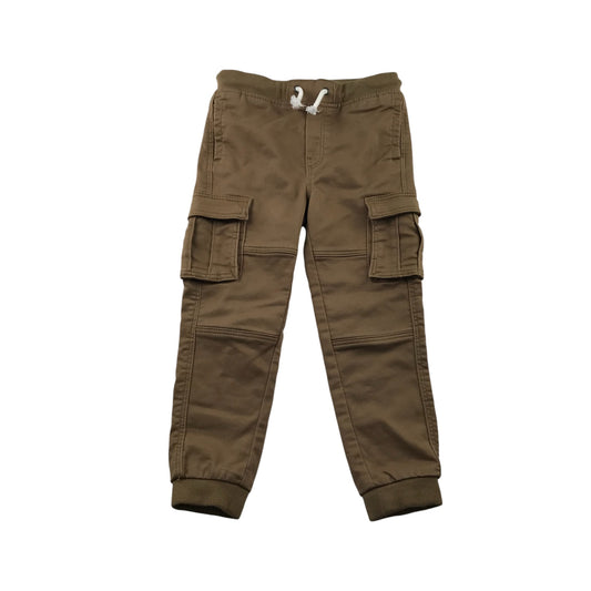 H&M trousers 4-5 Years Brown Straight Pull On Cargo Style Elasticated Waist