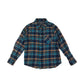 Uniqlo Shirt Age 7 Blue and Orange Checked Flannel Button Up Cotton