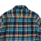 Uniqlo Shirt Age 7 Blue and Orange Checked Flannel Button Up Cotton