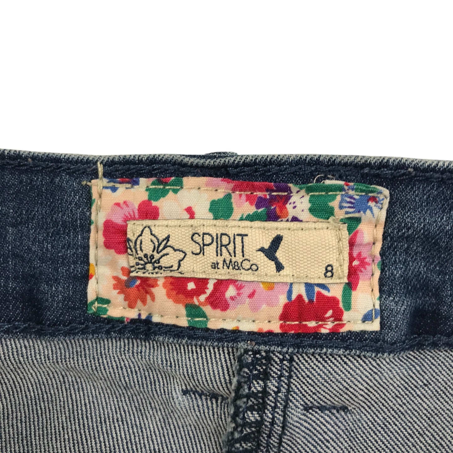 M&Co jean women's size 8 blue stretchy denim low waist