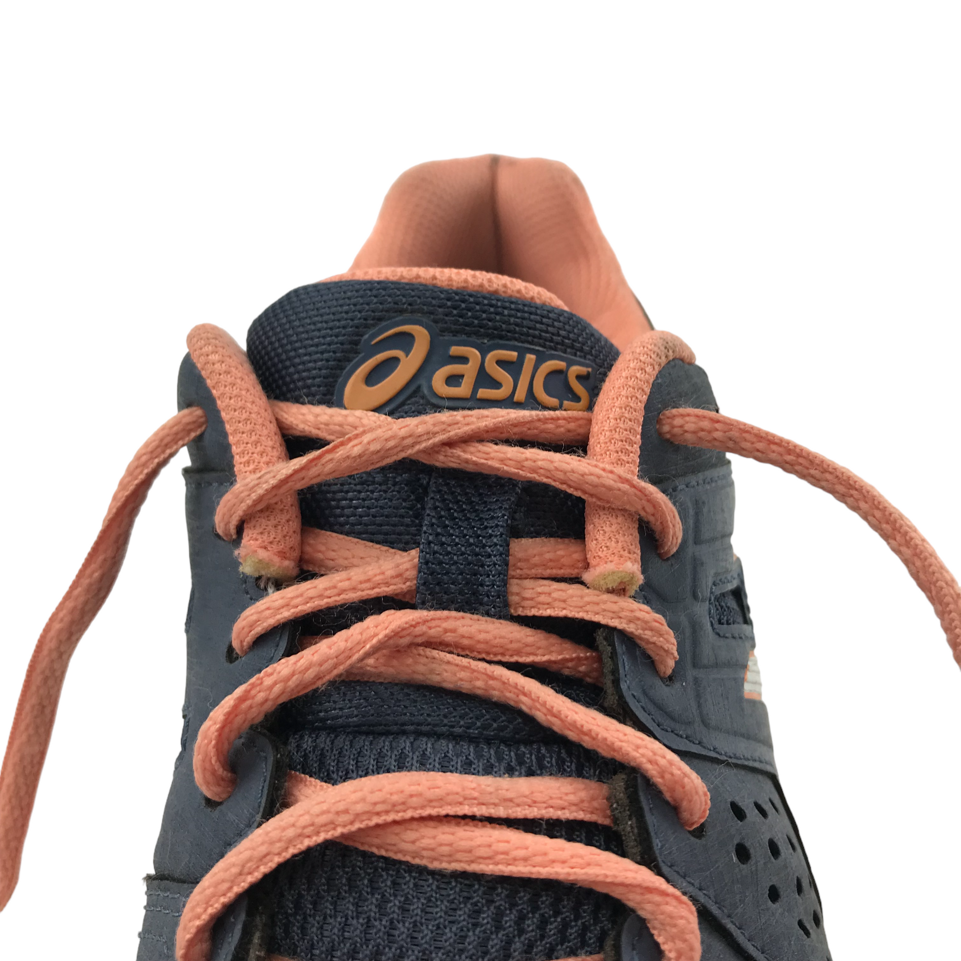 Asics Trainers Shoe Size 3 Grey and Peachy with Laces