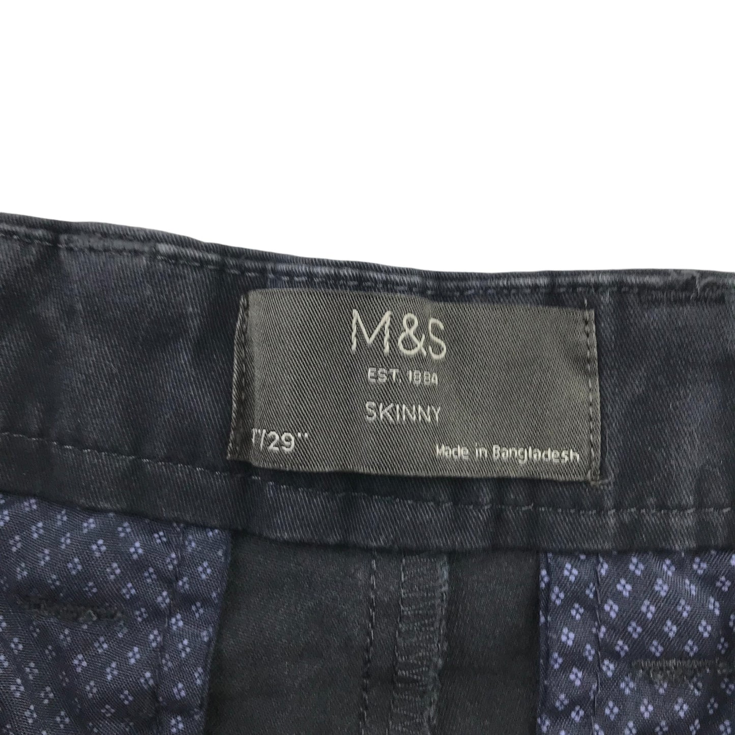 M&S Trouser W30 L29 Navy Chino Style