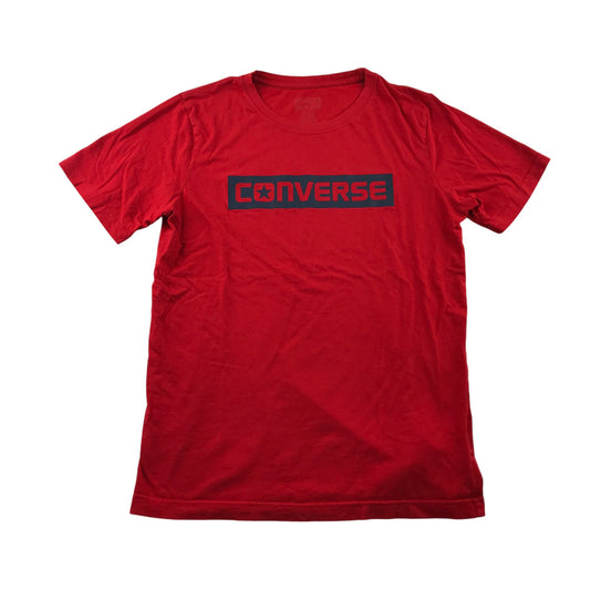 Converse T-Shirt 13-15 Years Red Large Logo Cotton