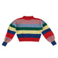 Monki jumper women's XS multicoloured colourful stripy cuffed arms