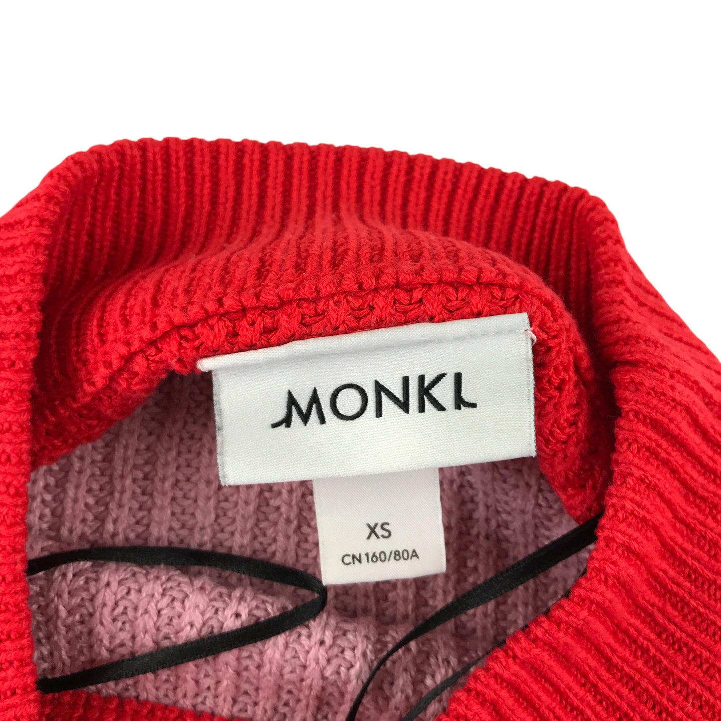 Monki jumper women's XS multicoloured colourful stripy cuffed arms
