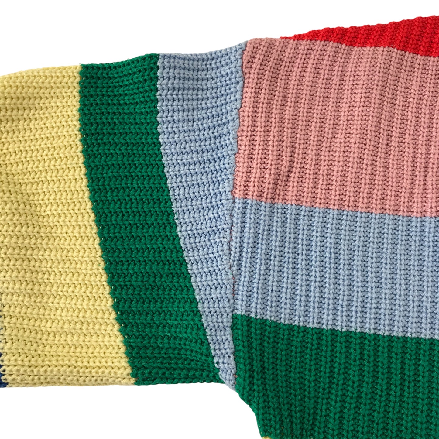 Monki jumper women's XS multicoloured colourful stripy cuffed arms