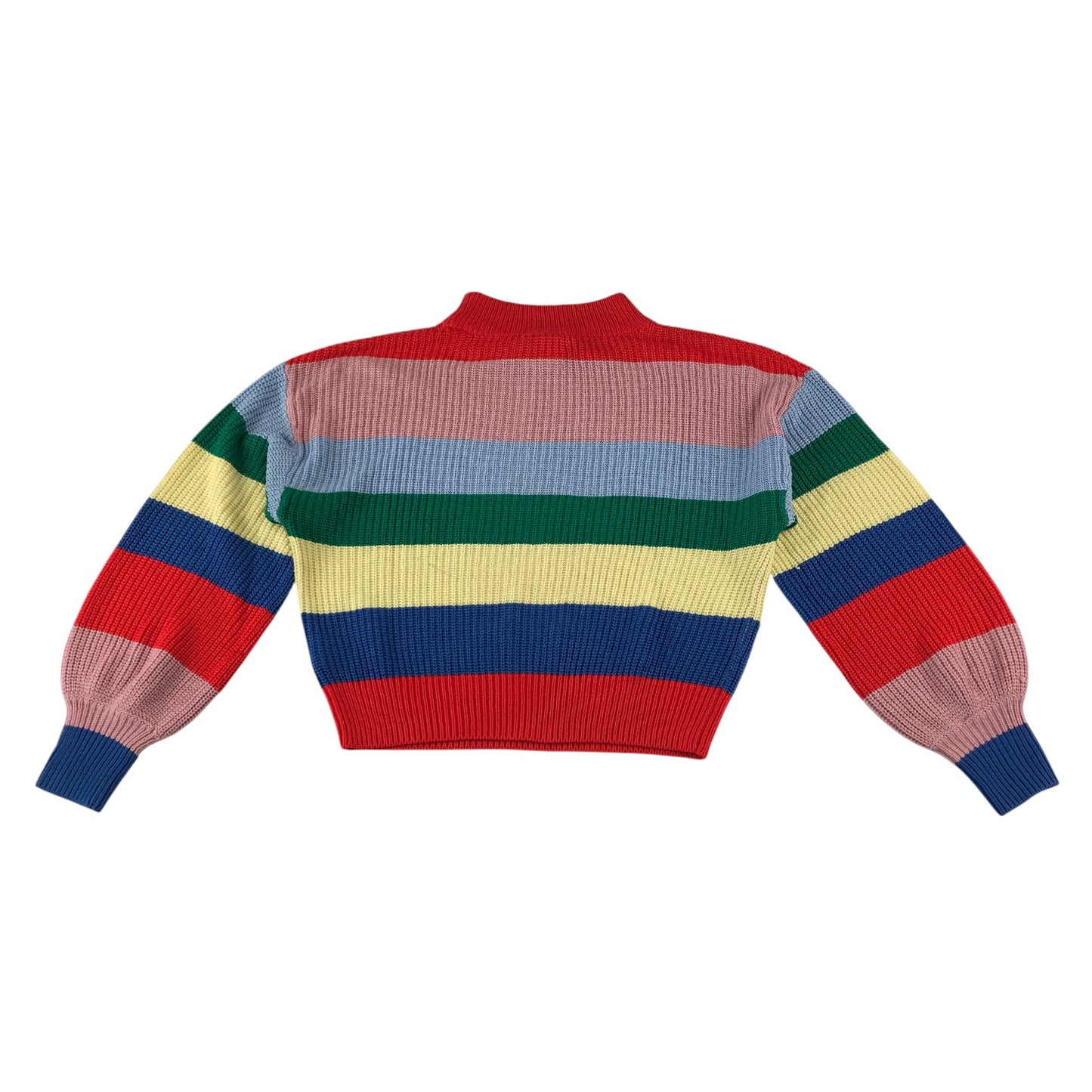 Monki jumper women's XS multicoloured colourful stripy cuffed arms
