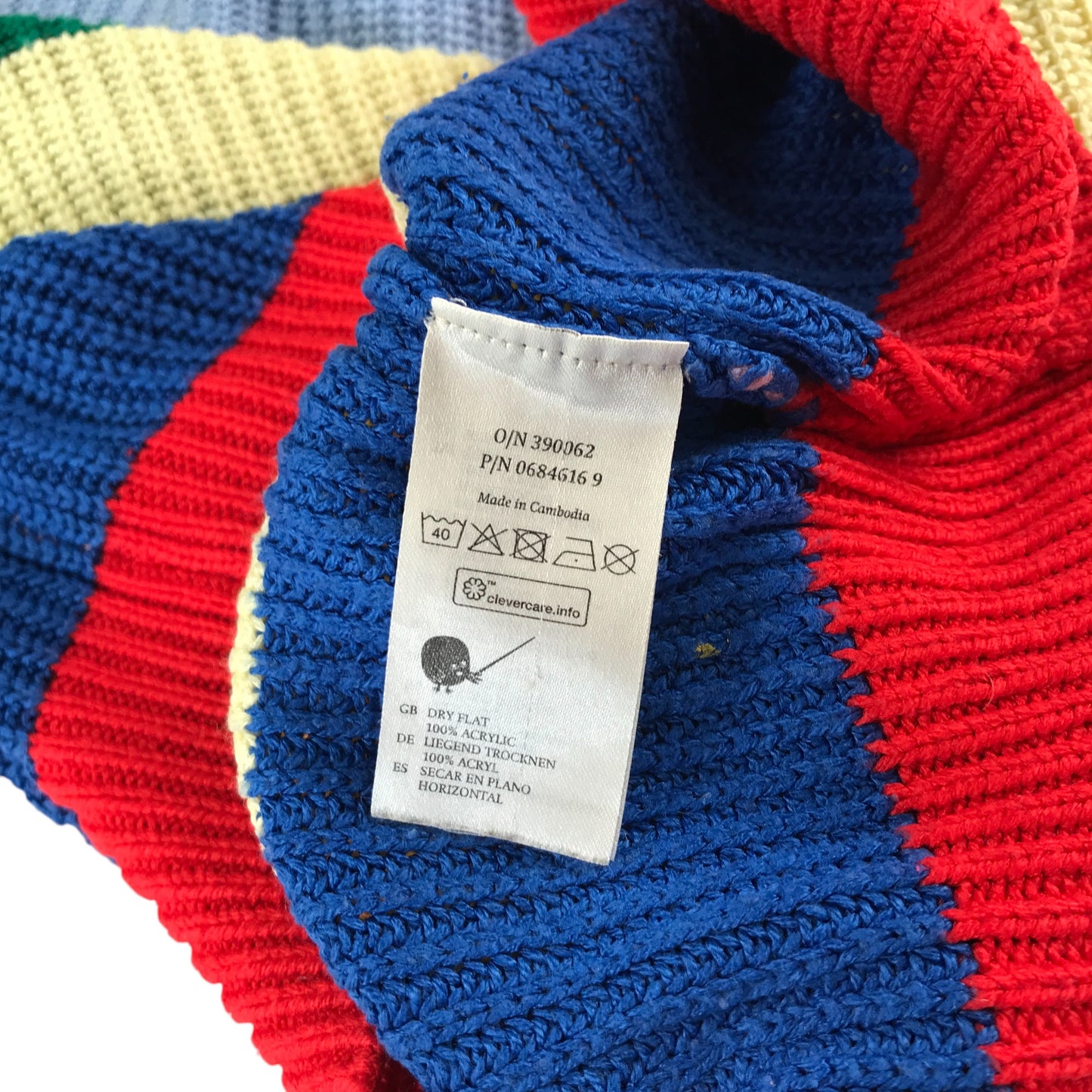 Monki jumper women's XS multicoloured colourful stripy cuffed arms
