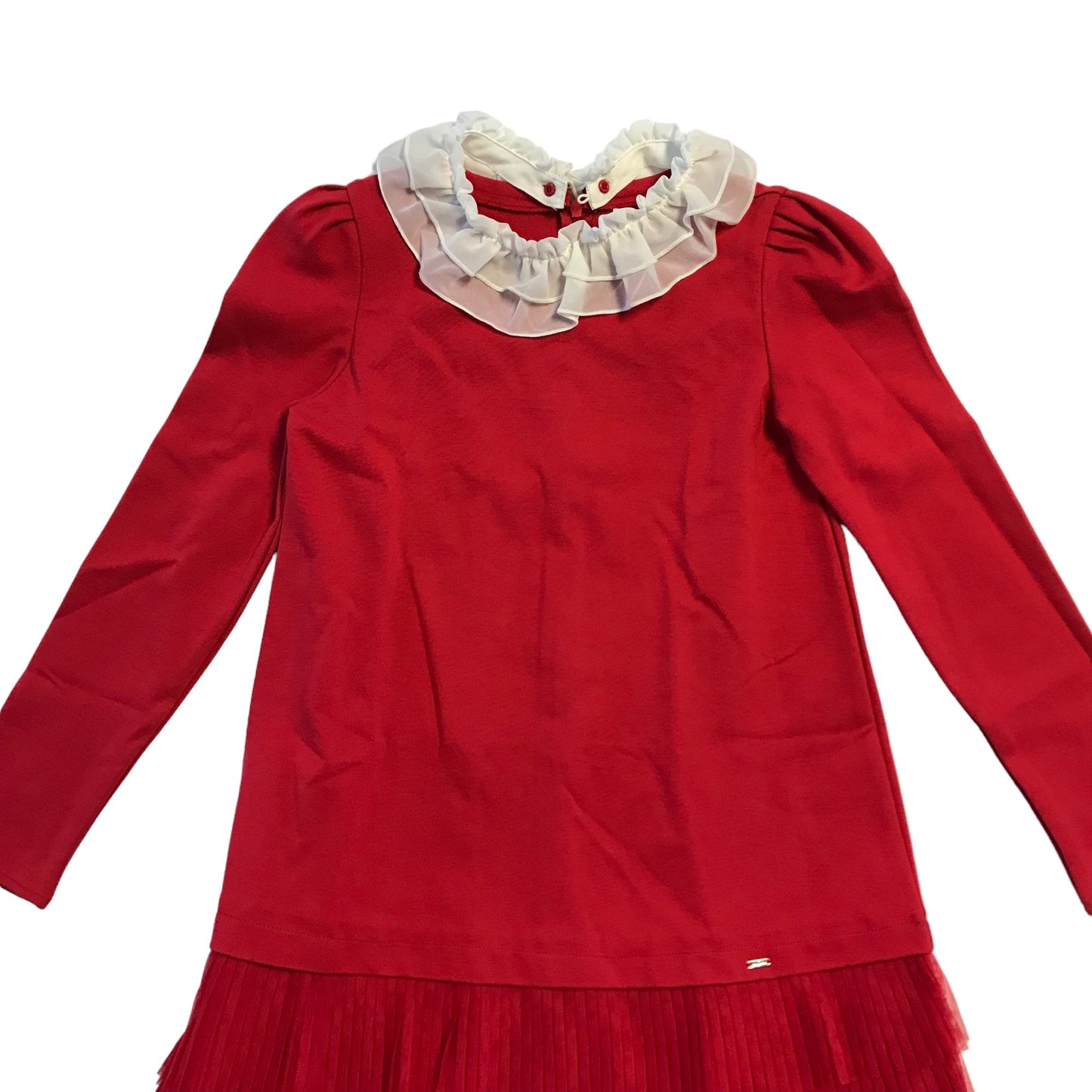 Mayoral dress 12 years red A-line jersey with frilled collar