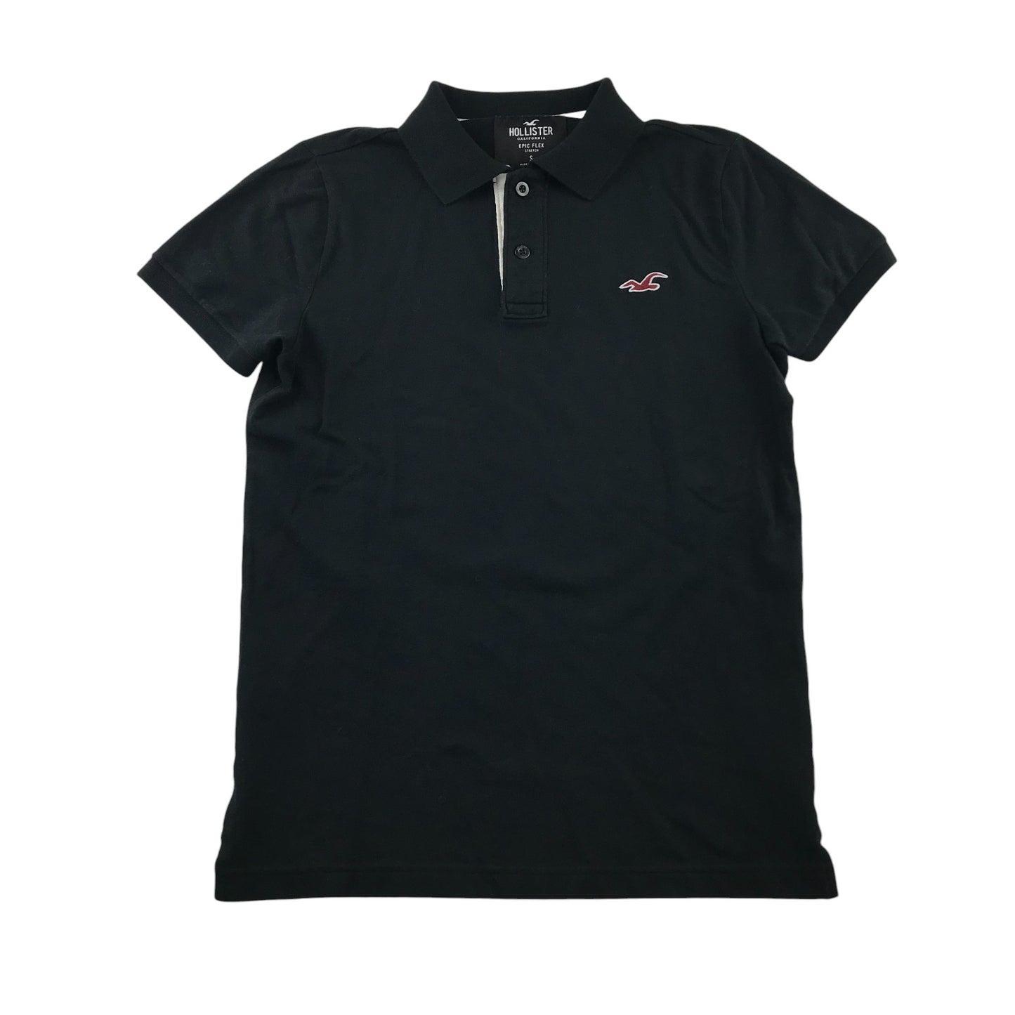 Hollister California Polo shirt Adult Small Black Plain with Logo