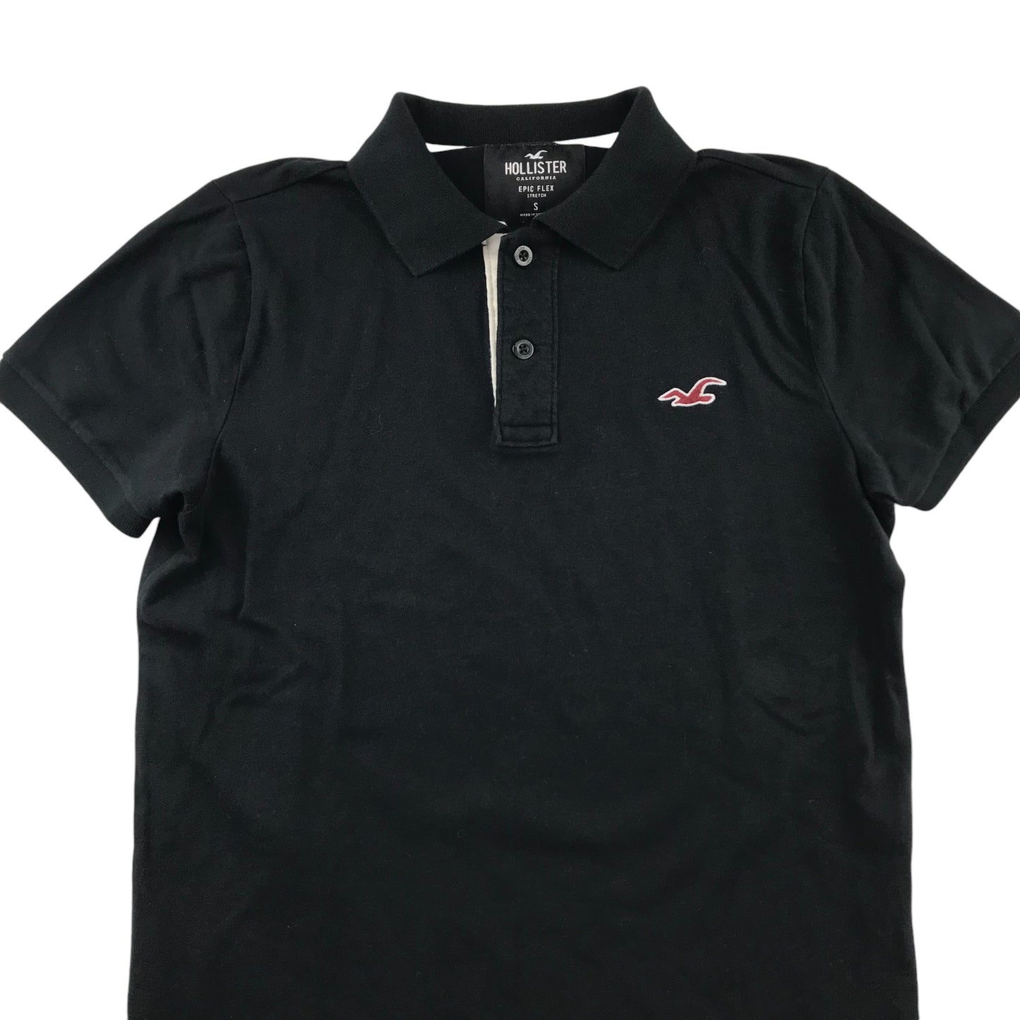 Hollister California Polo shirt Adult Small Black Plain with Logo