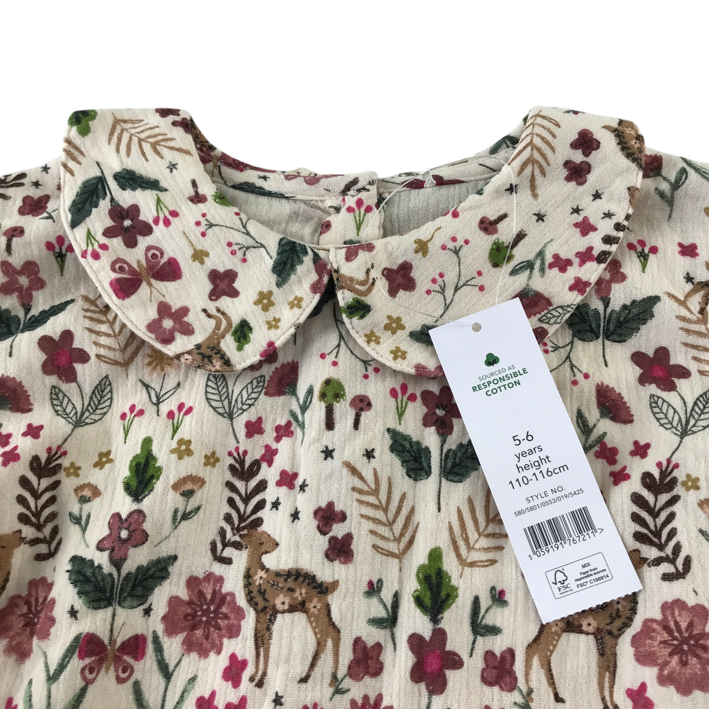 George 5-6 years floral blouse