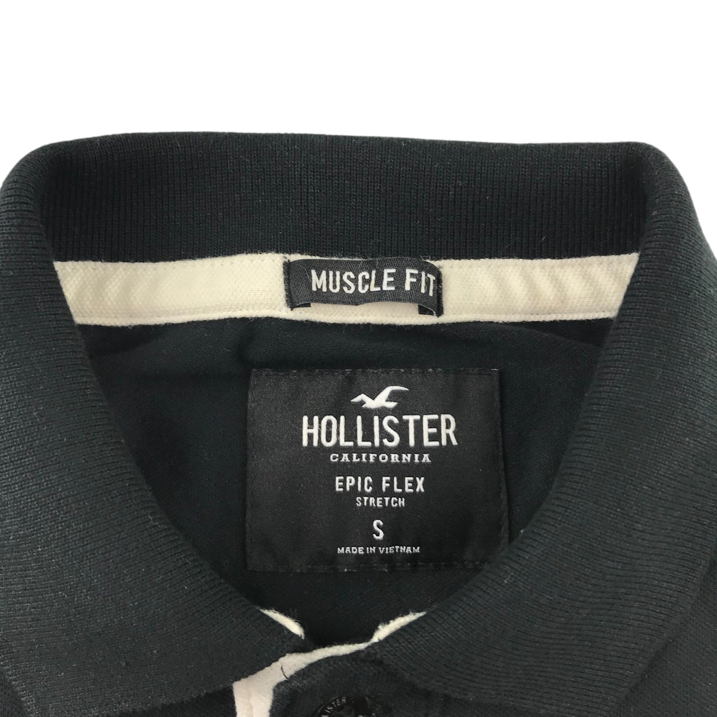 Hollister California Polo shirt Adult Small Black Plain with Logo