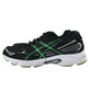 Asics trainers shoe size UK 10.5 black white soles and green detailing
