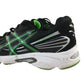 Asics trainers shoe size UK 10.5 black white soles and green detailing