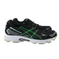 Asics trainers shoe size UK 10.5 black white soles and green detailing