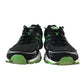 Asics trainers shoe size UK 10.5 black white soles and green detailing
