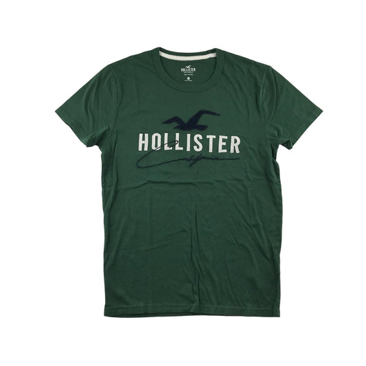 Hollister T-Shirt Men's Extra Small Green Large Logo Cotton